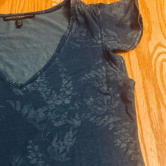WHBM Gray/Blue V-Neck Tunic - Picture 3 of 8